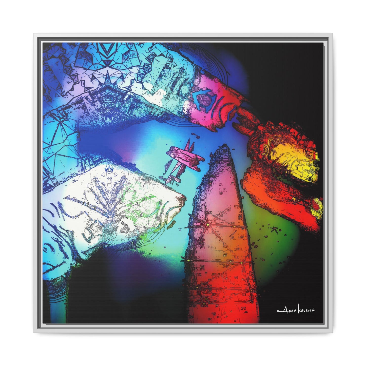 You Digital Turtle - Gallery Canvas Wrap, Square Frame
