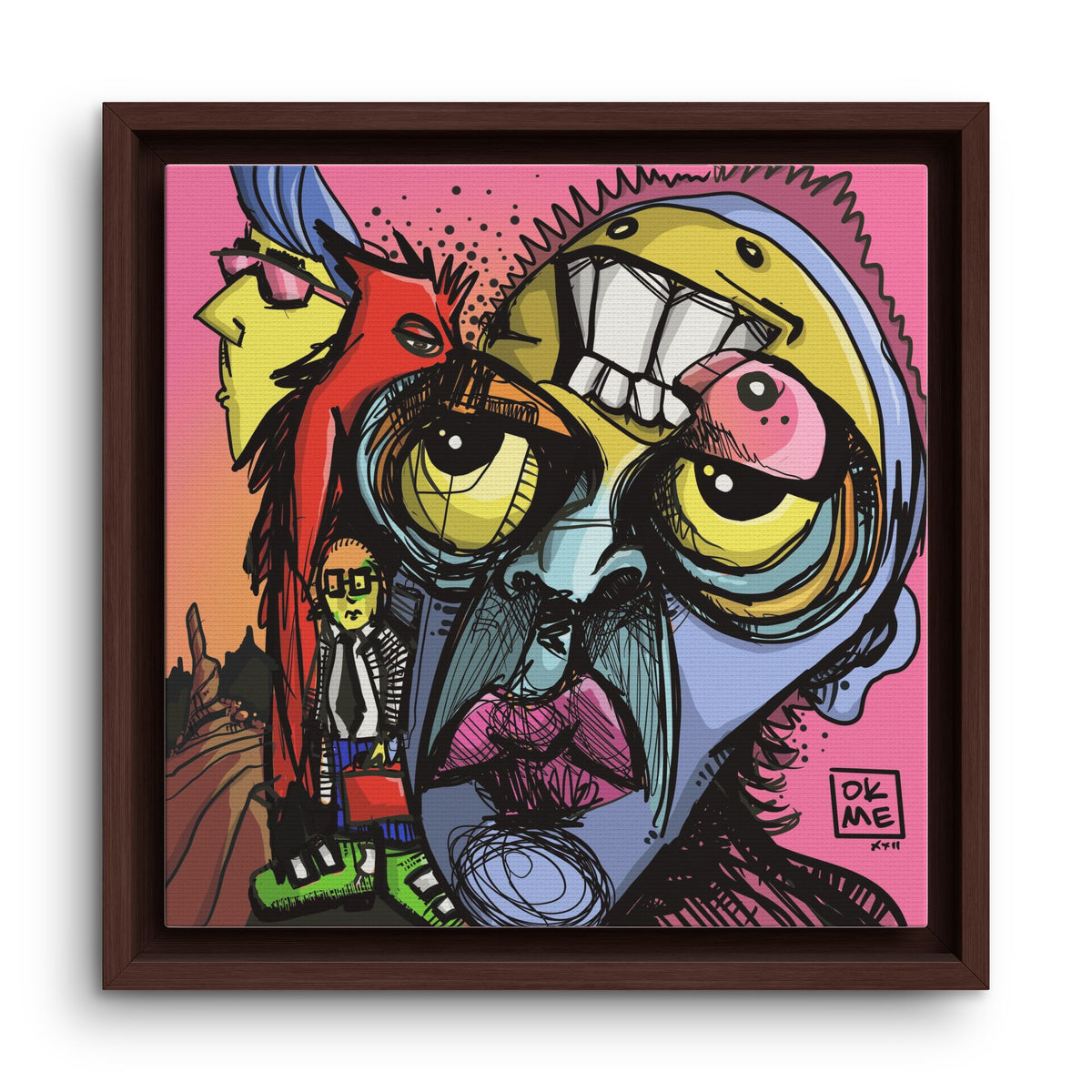 Transparent Like Moon canvas, 12″, espresso frame, front view