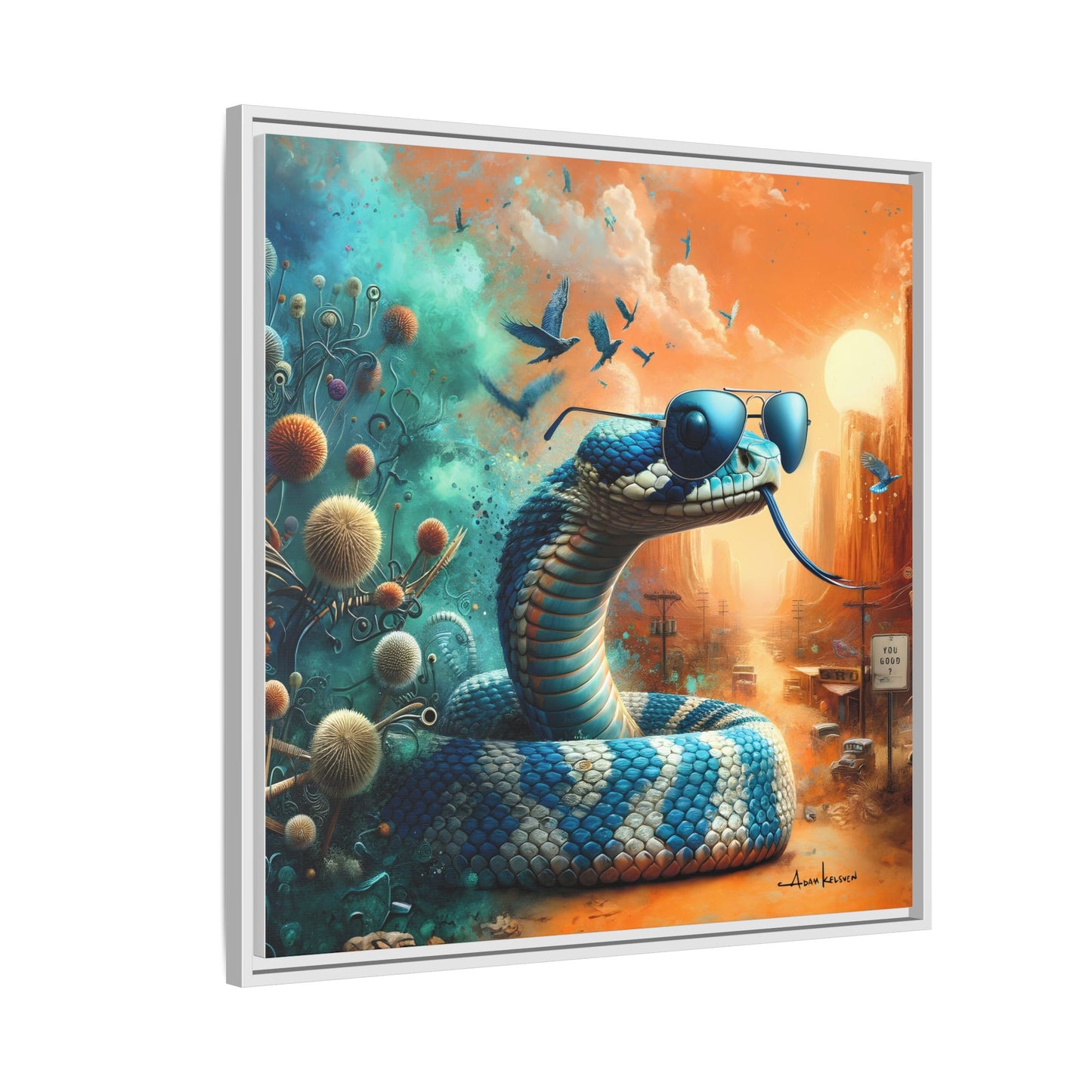 Southwestern Serpent - Gallery Canvas Wrap, Square Frame