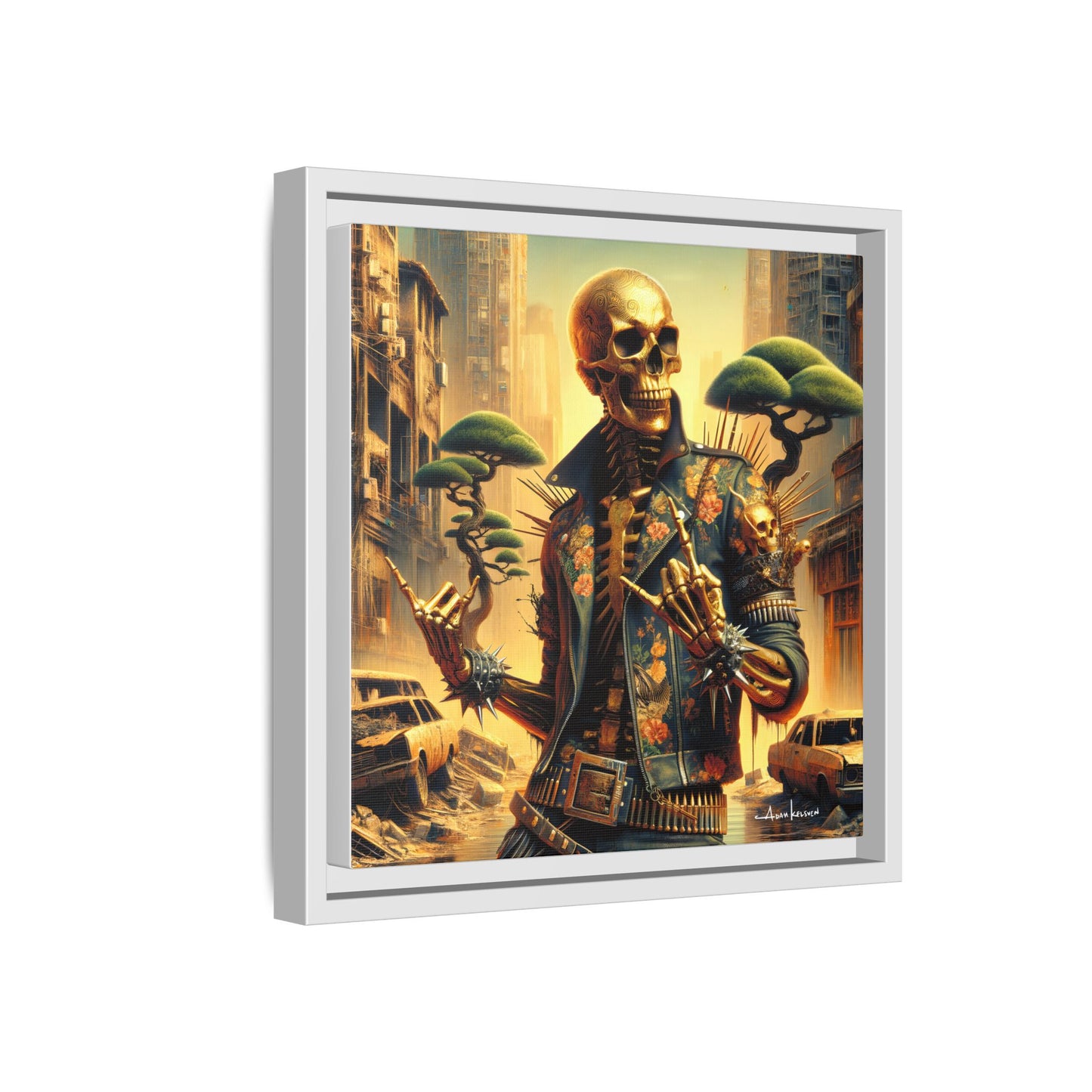 Golden Bullhorns - Gallery Canvas Wrap, Square Frame