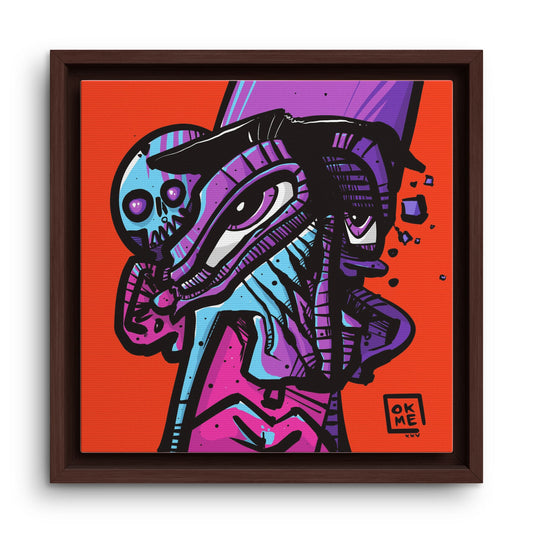 Gnos canvas, 12″, espresso frame, front view