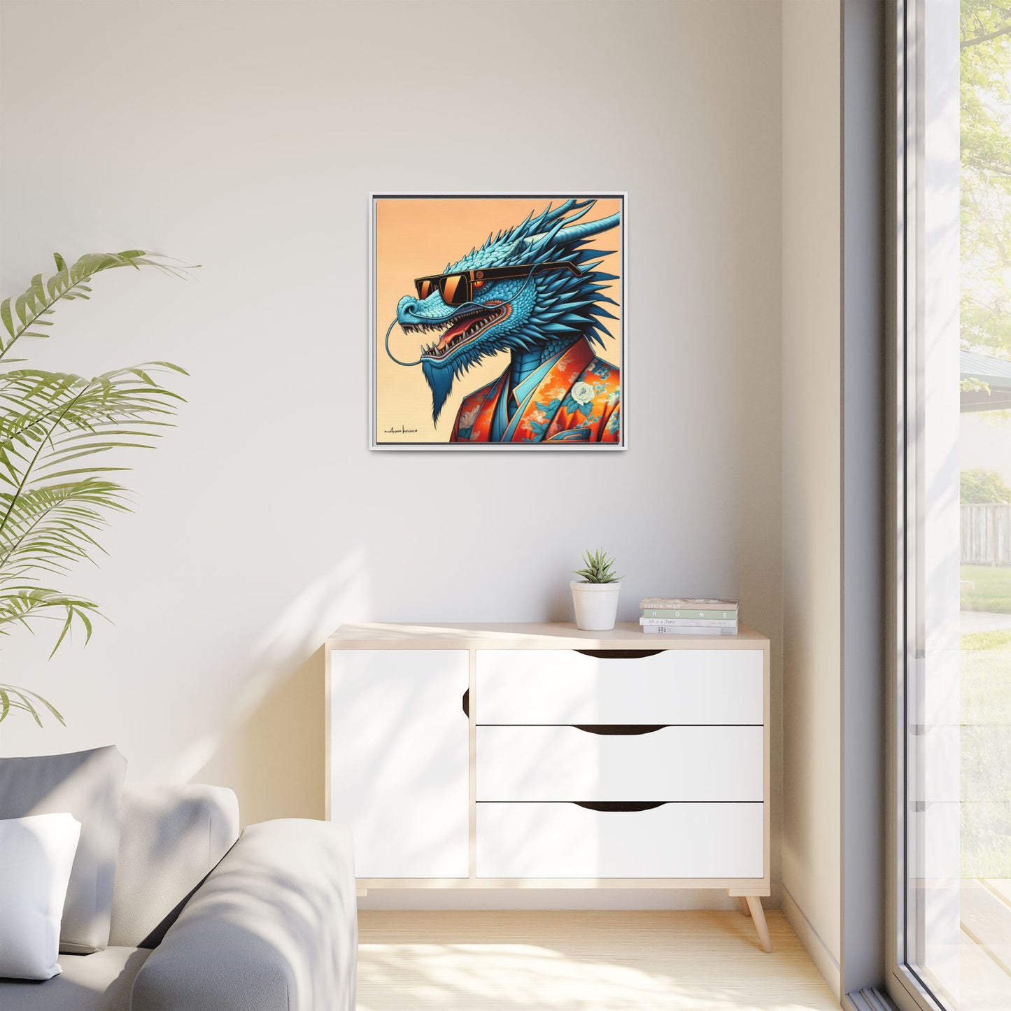 Dapper Dragon - Gallery Canvas Wrap, Square Frame
