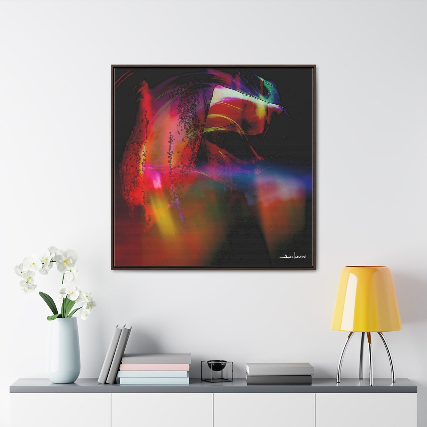 Peacock - Gallery Canvas Wrap, Square Frame