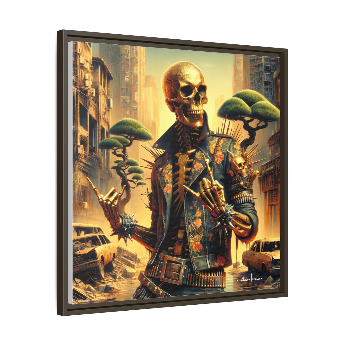 Golden Bullhorns - Gallery Canvas Wrap, Square Frame