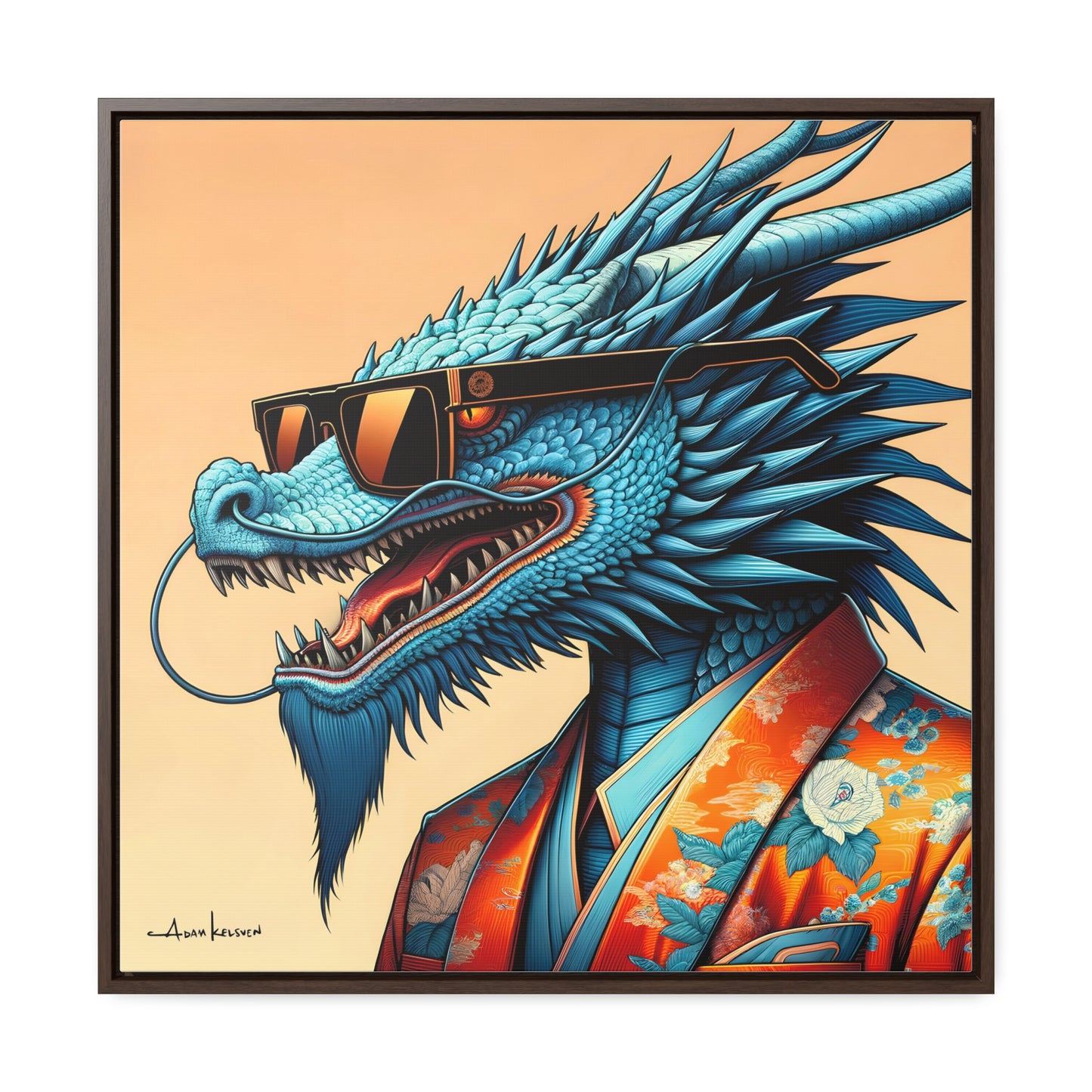 Dapper Dragon - Gallery Canvas Wrap, Square Frame