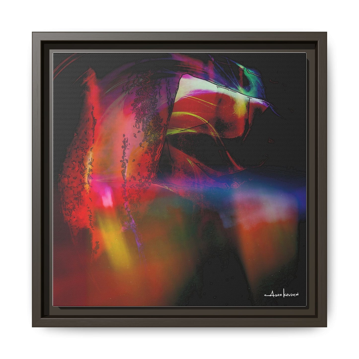 Peacock - Gallery Canvas Wrap, Square Frame