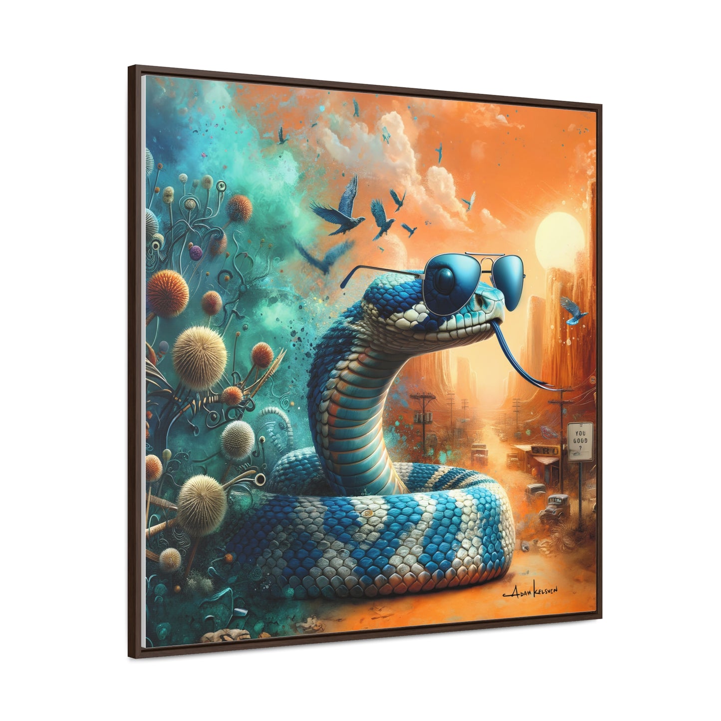 Southwestern Serpent - Gallery Canvas Wrap, Square Frame