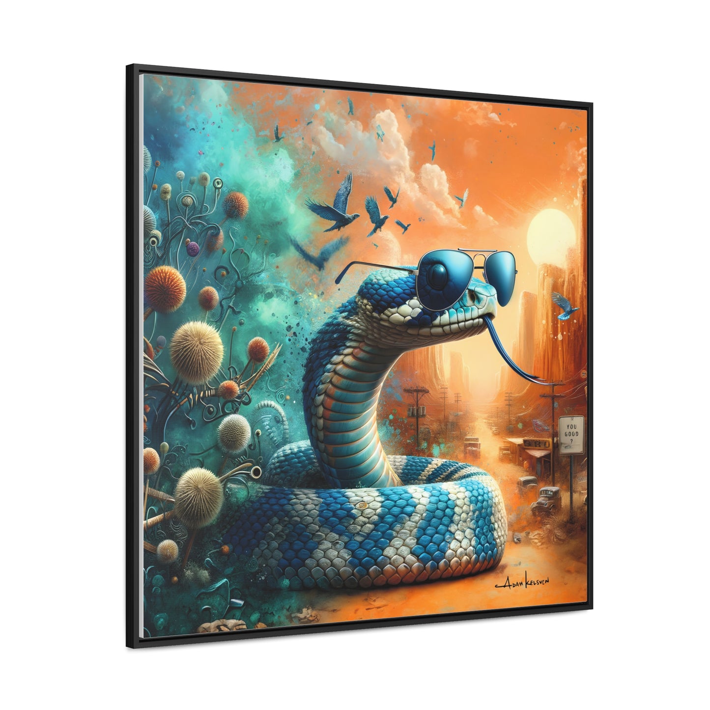 Southwestern Serpent - Gallery Canvas Wrap, Square Frame