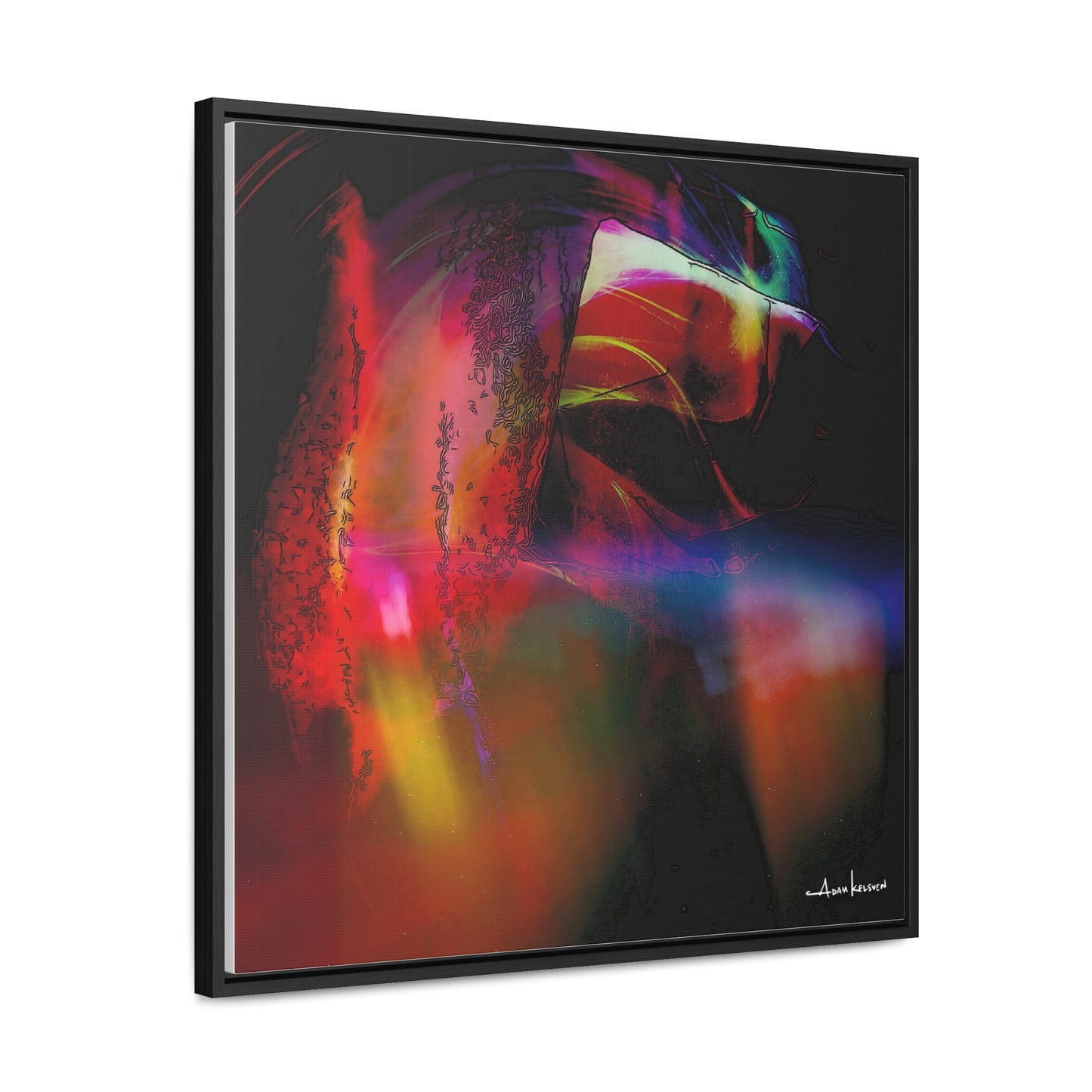 Peacock - Gallery Canvas Wrap, Square Frame