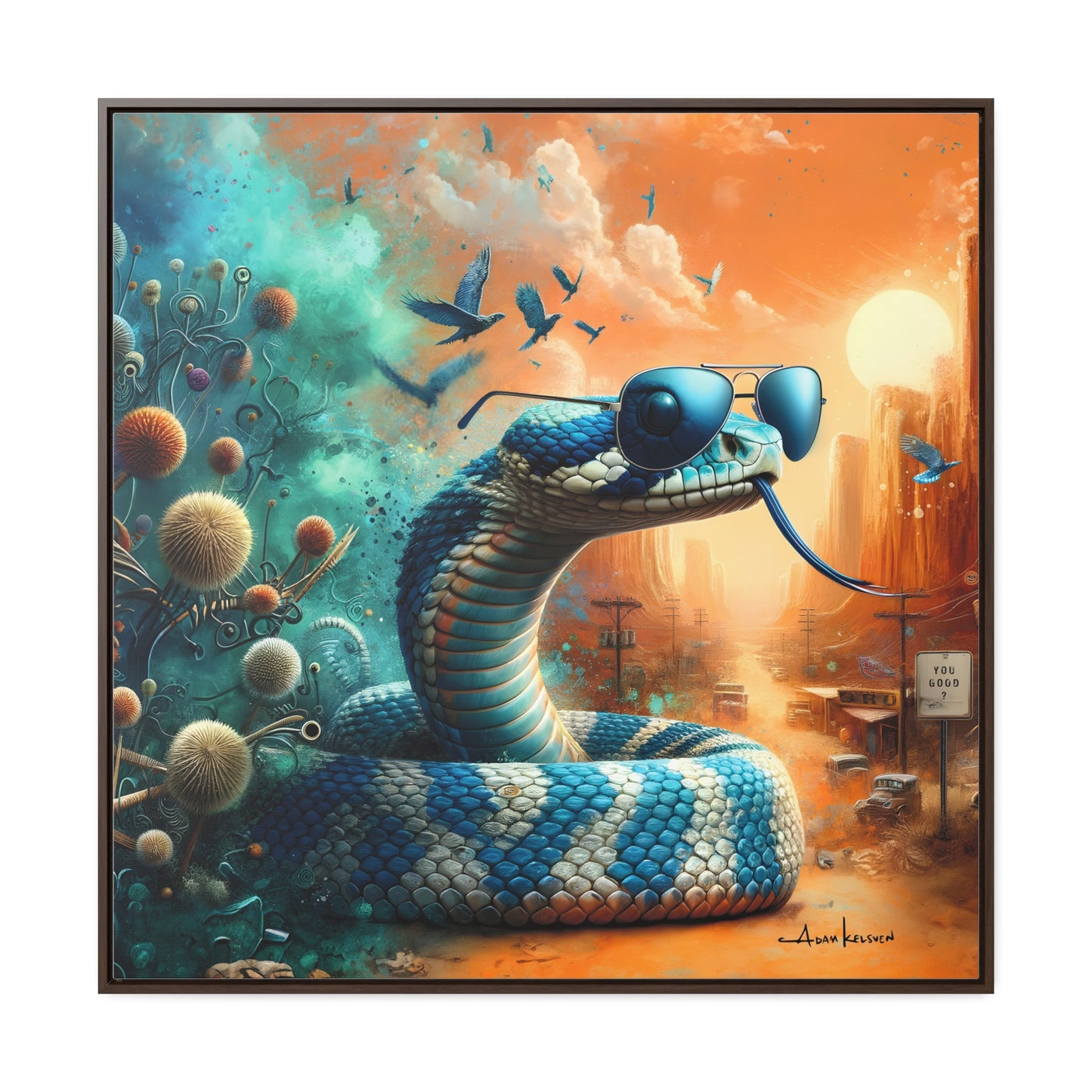 Southwestern Serpent - Gallery Canvas Wrap, Square Frame