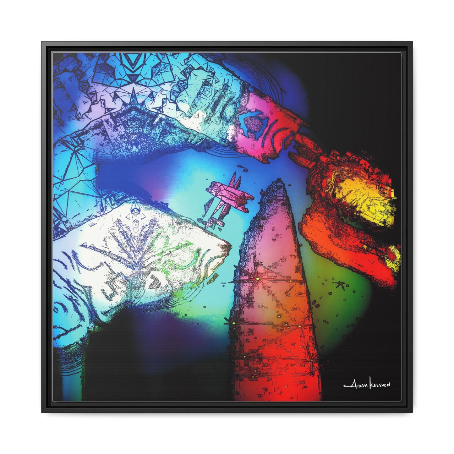 You Digital Turtle - Gallery Canvas Wrap, Square Frame