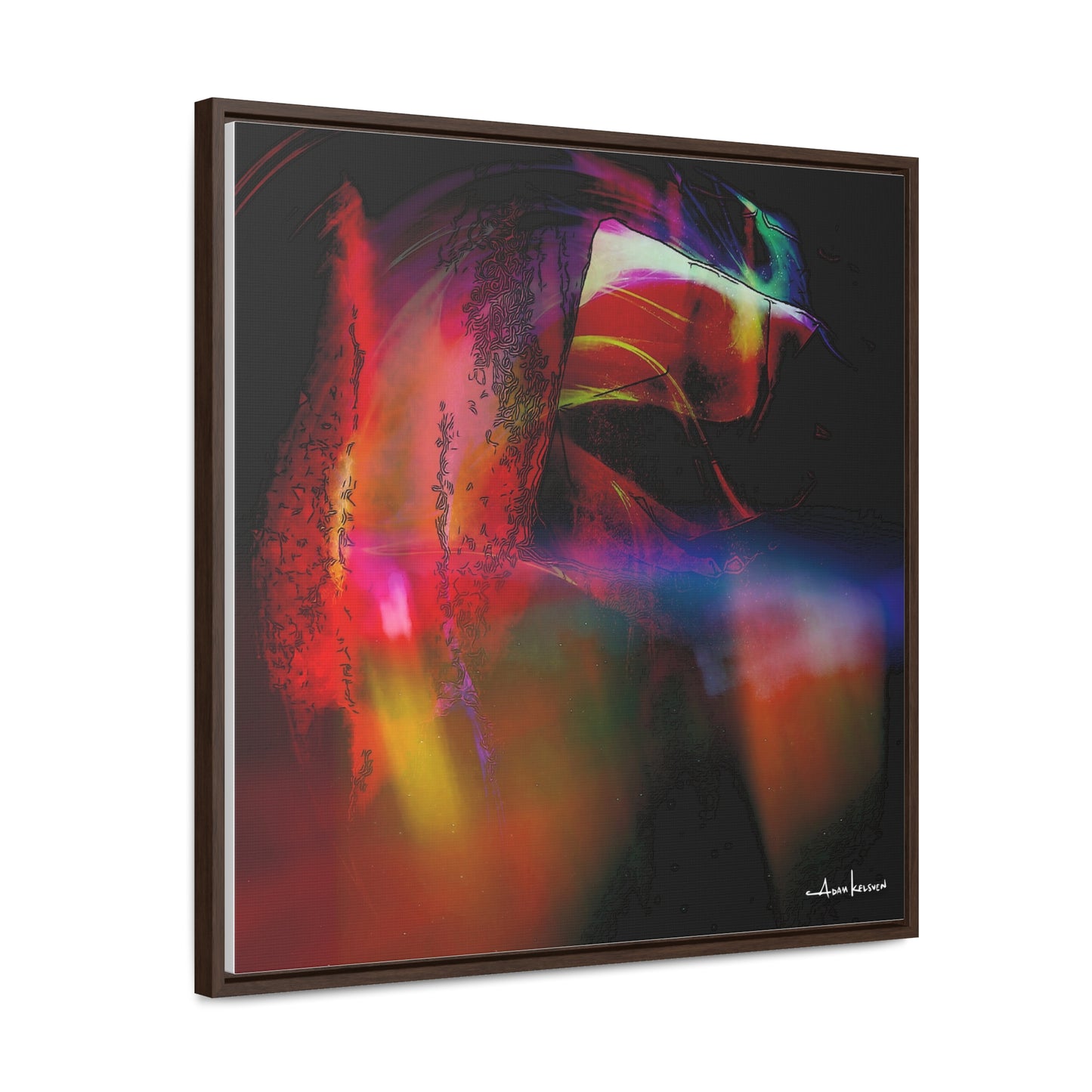 Peacock - Gallery Canvas Wrap, Square Frame