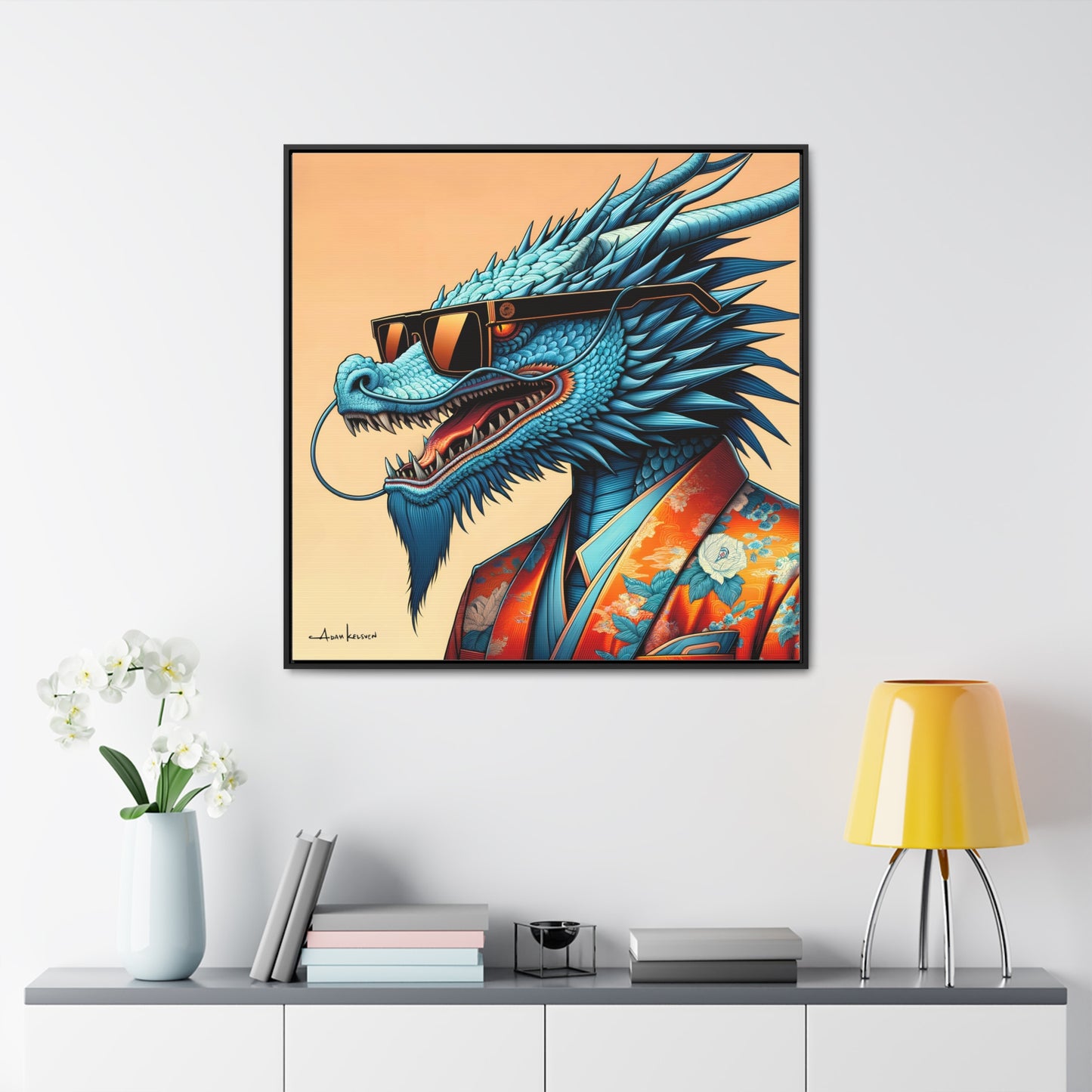 Dapper Dragon - Gallery Canvas Wrap, Square Frame