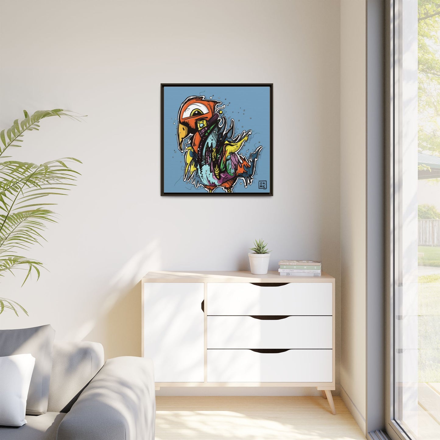 Bird - Gallery Canvas Wrap, Square Frame