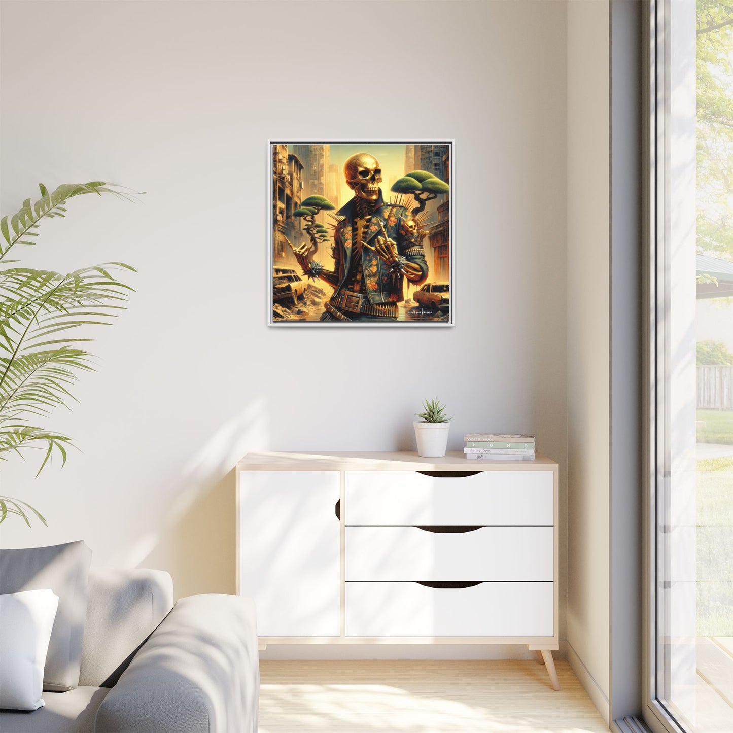 Golden Bullhorns - Gallery Canvas Wrap, Square Frame