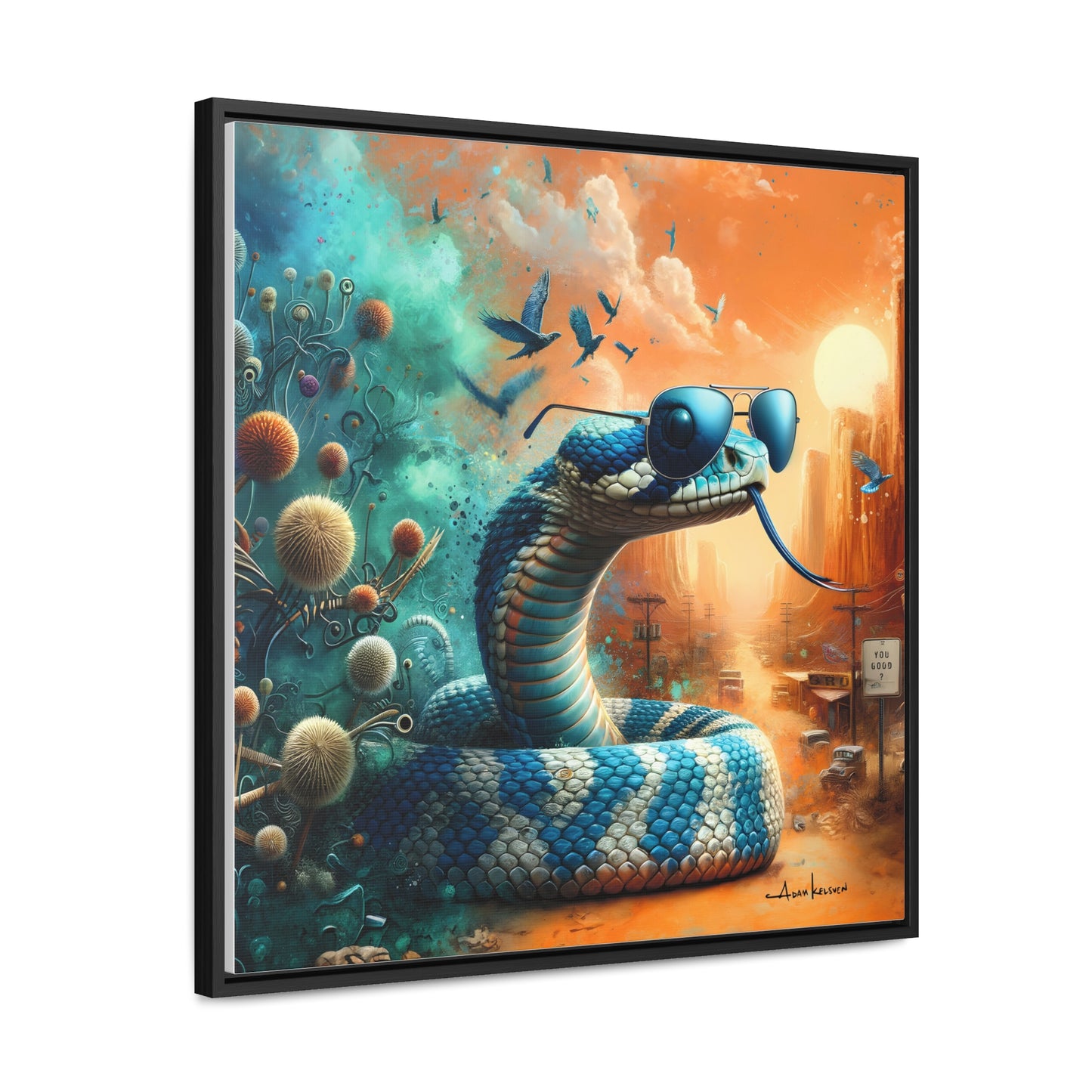 Southwestern Serpent - Gallery Canvas Wrap, Square Frame