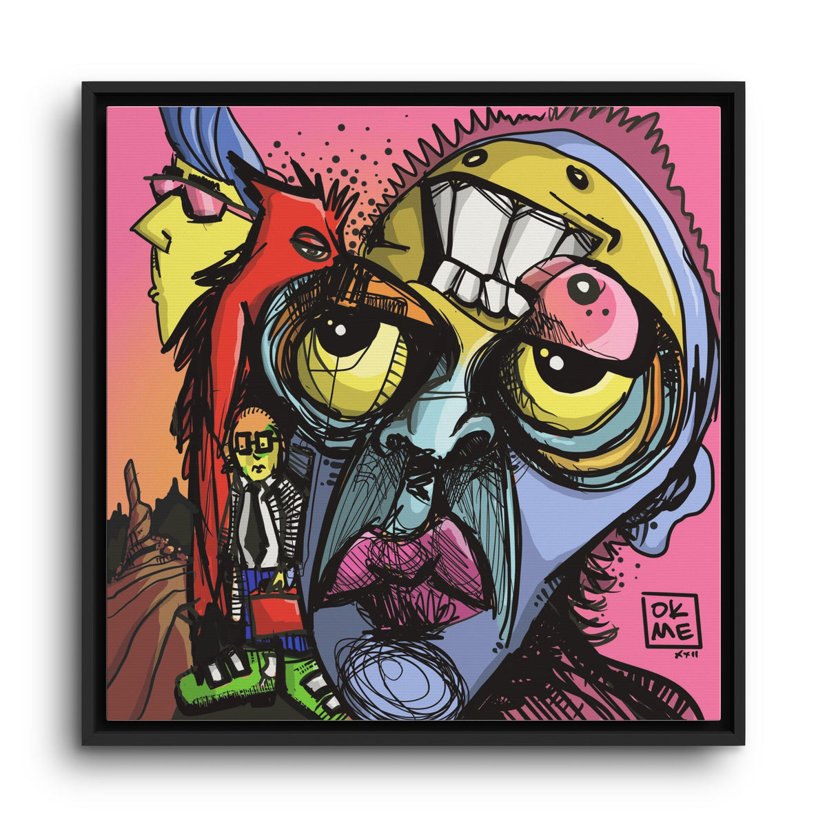 Transparent Like Moon canvas, 24″, black frame, front view