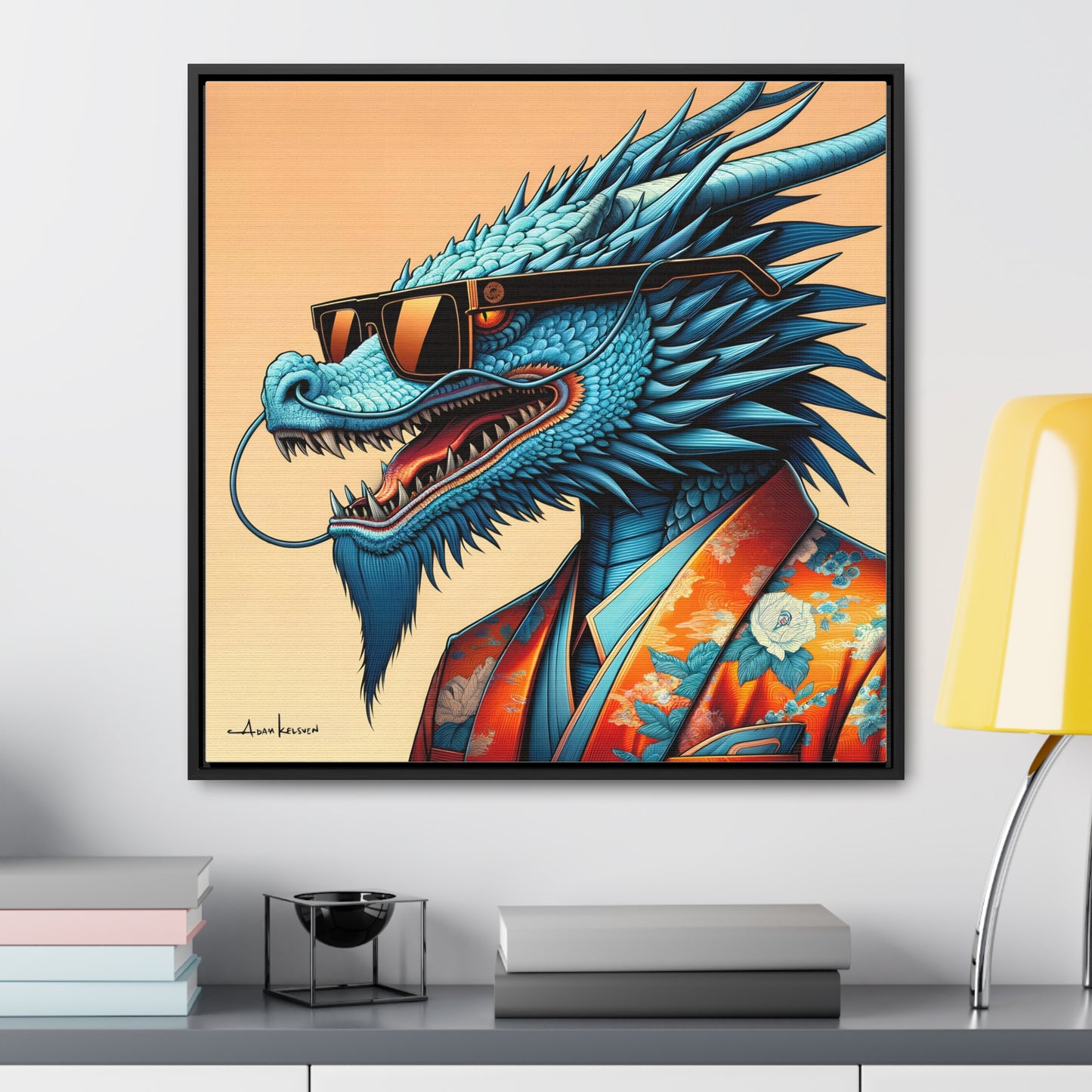 Dapper Dragon - Gallery Canvas Wrap, Square Frame