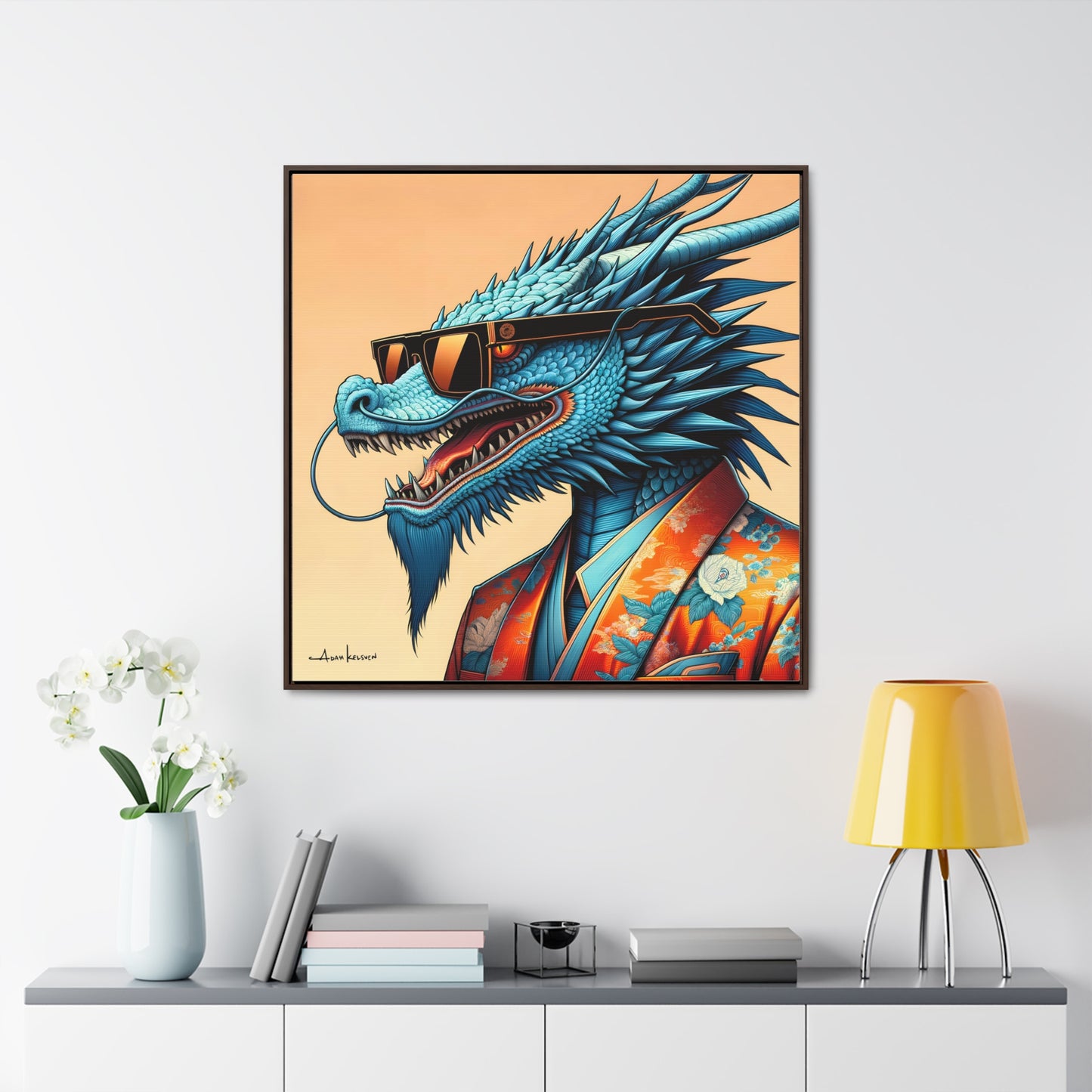 Dapper Dragon - Gallery Canvas Wrap, Square Frame