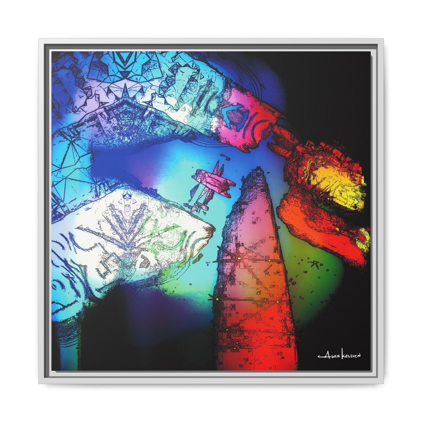 You Digital Turtle - Gallery Canvas Wrap, Square Frame