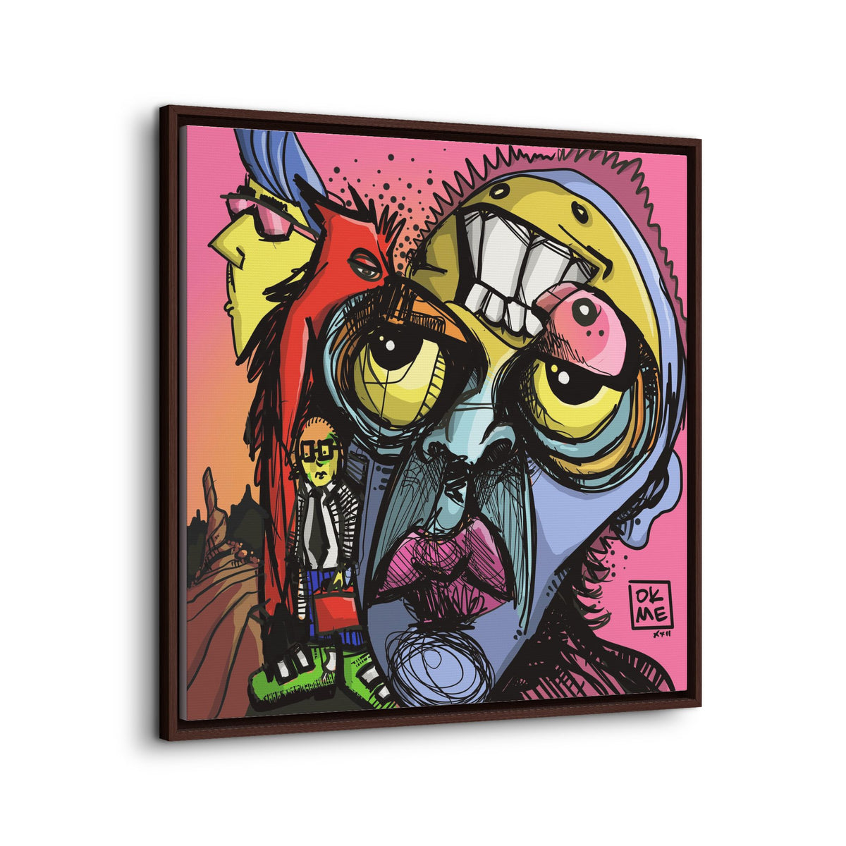 Transparent Like Moon canvas, 30″, espresso frame, angled view