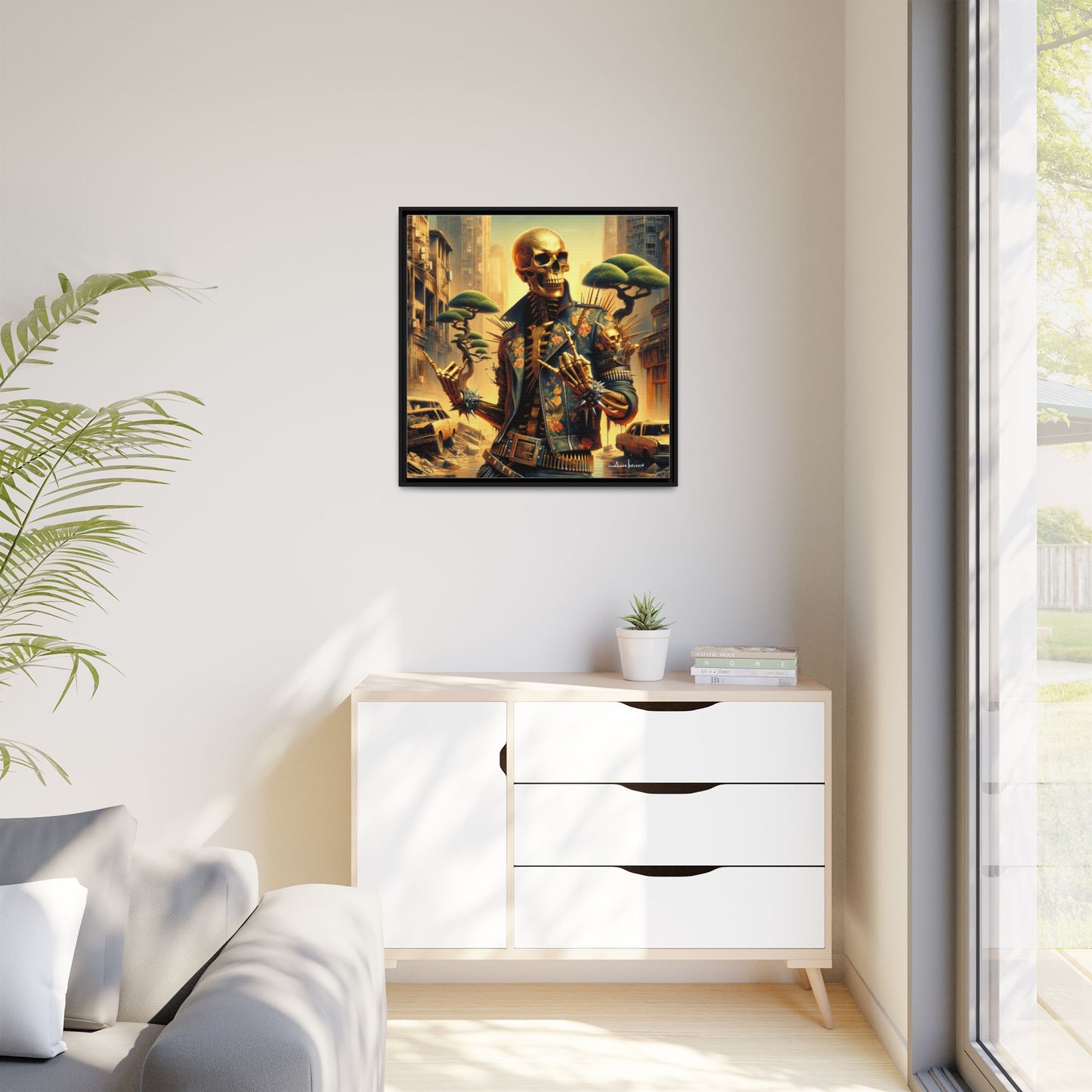 Golden Bullhorns - Gallery Canvas Wrap, Square Frame