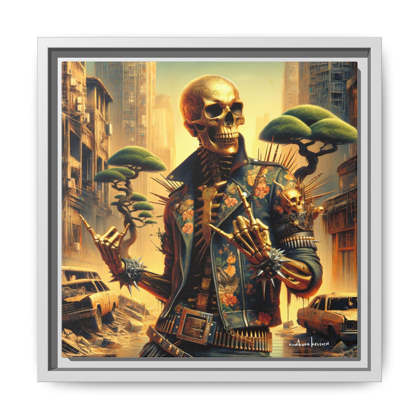 Golden Bullhorns - Gallery Canvas Wrap, Square Frame