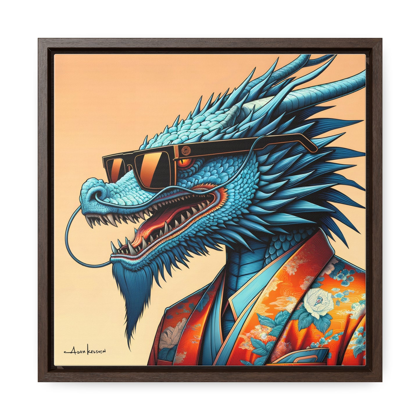 Dapper Dragon - Gallery Canvas Wrap, Square Frame