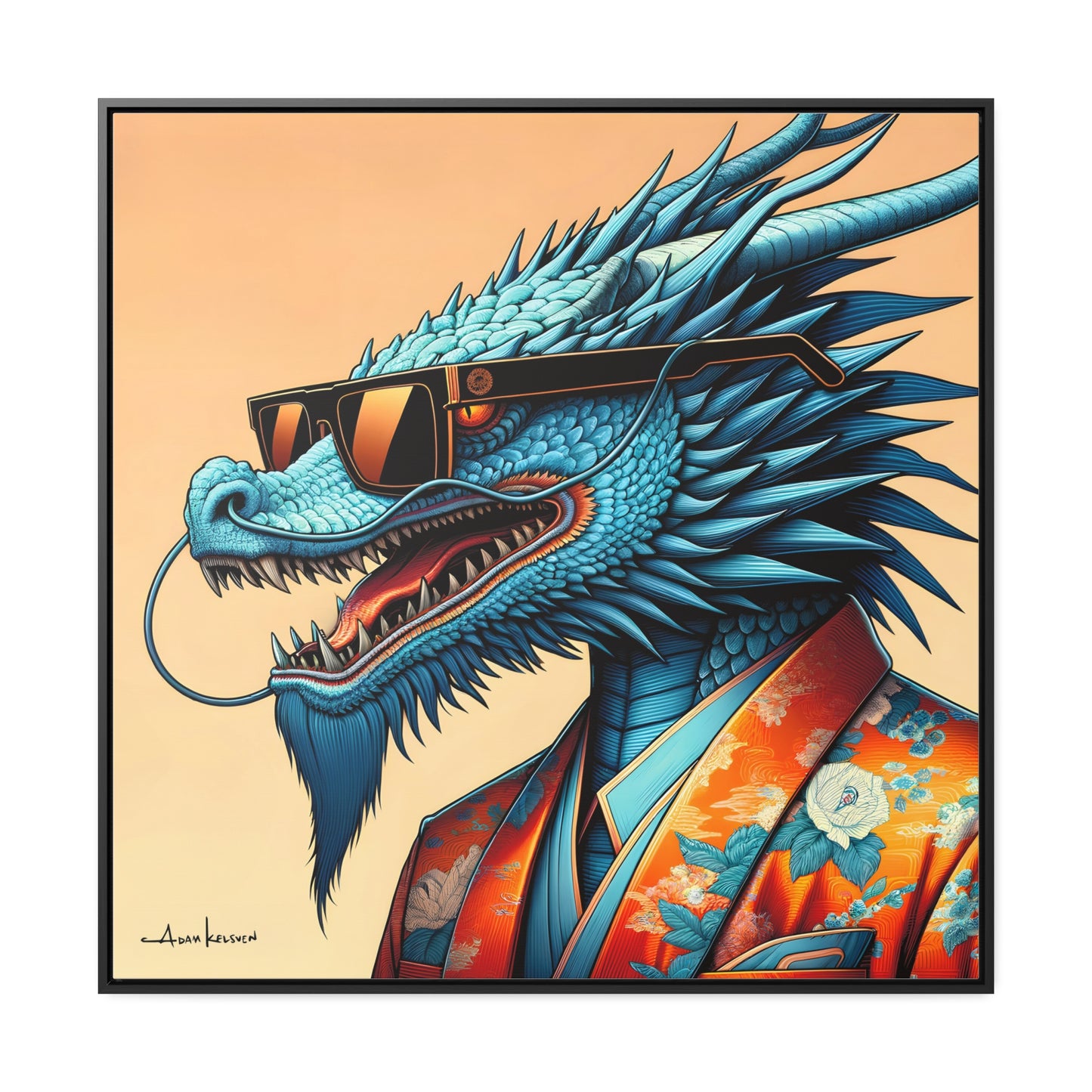 Dapper Dragon - Gallery Canvas Wrap, Square Frame