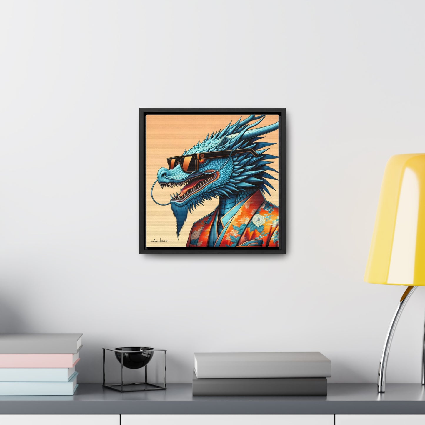 Dapper Dragon - Gallery Canvas Wrap, Square Frame