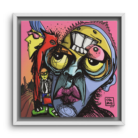 Transparent Like Moon canvas, 12″, white frame, front view
