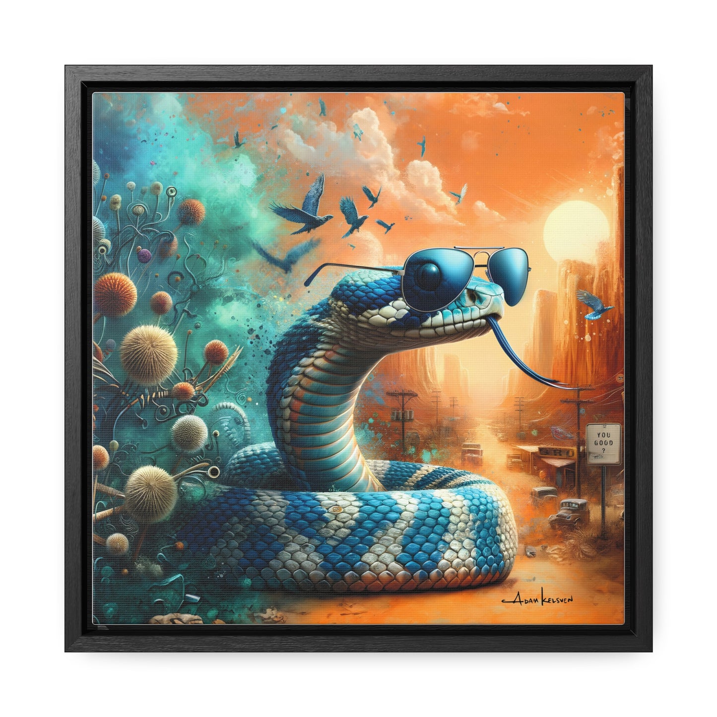 Southwestern Serpent - Gallery Canvas Wrap, Square Frame