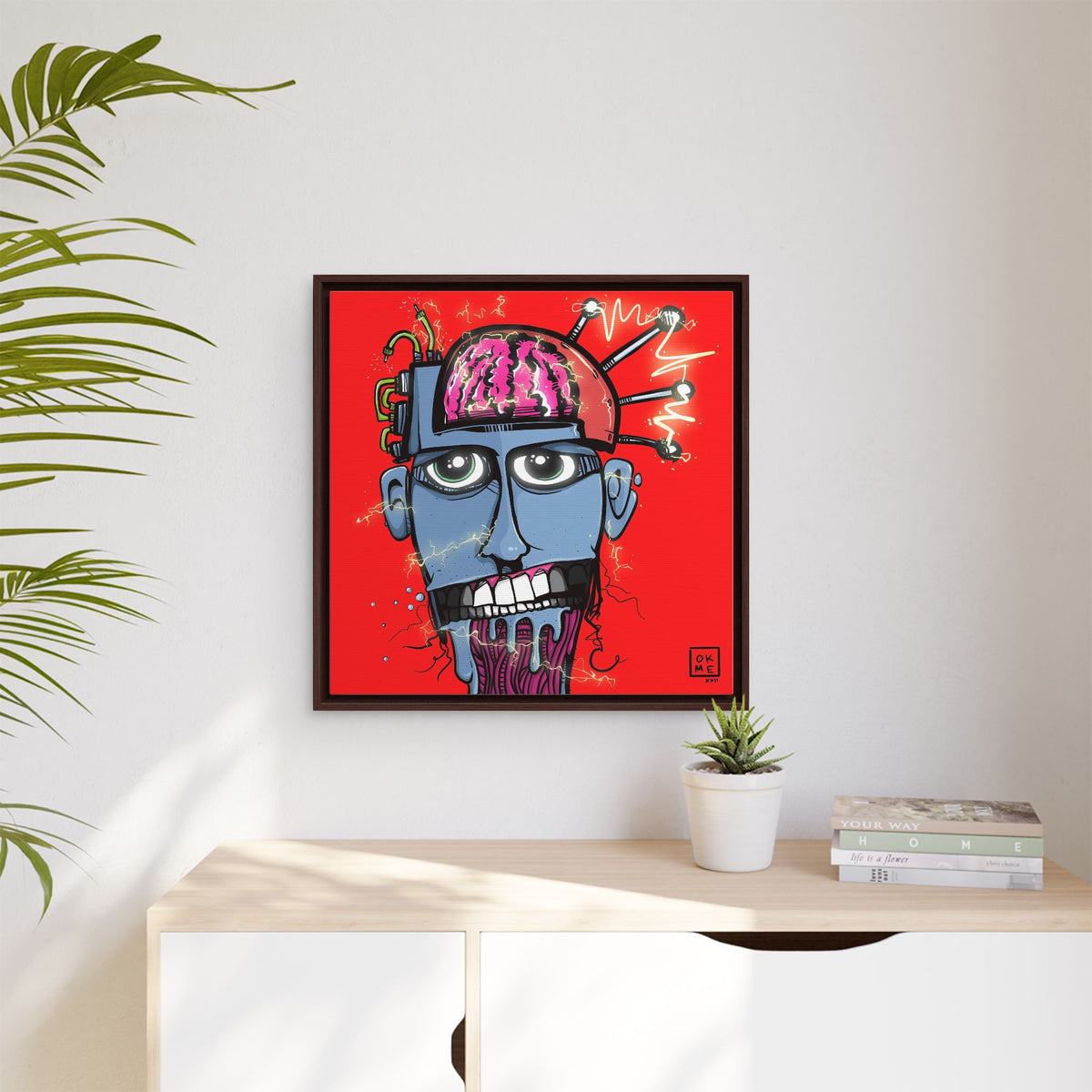 Tric canvas, 24″, espresso frame, in a room