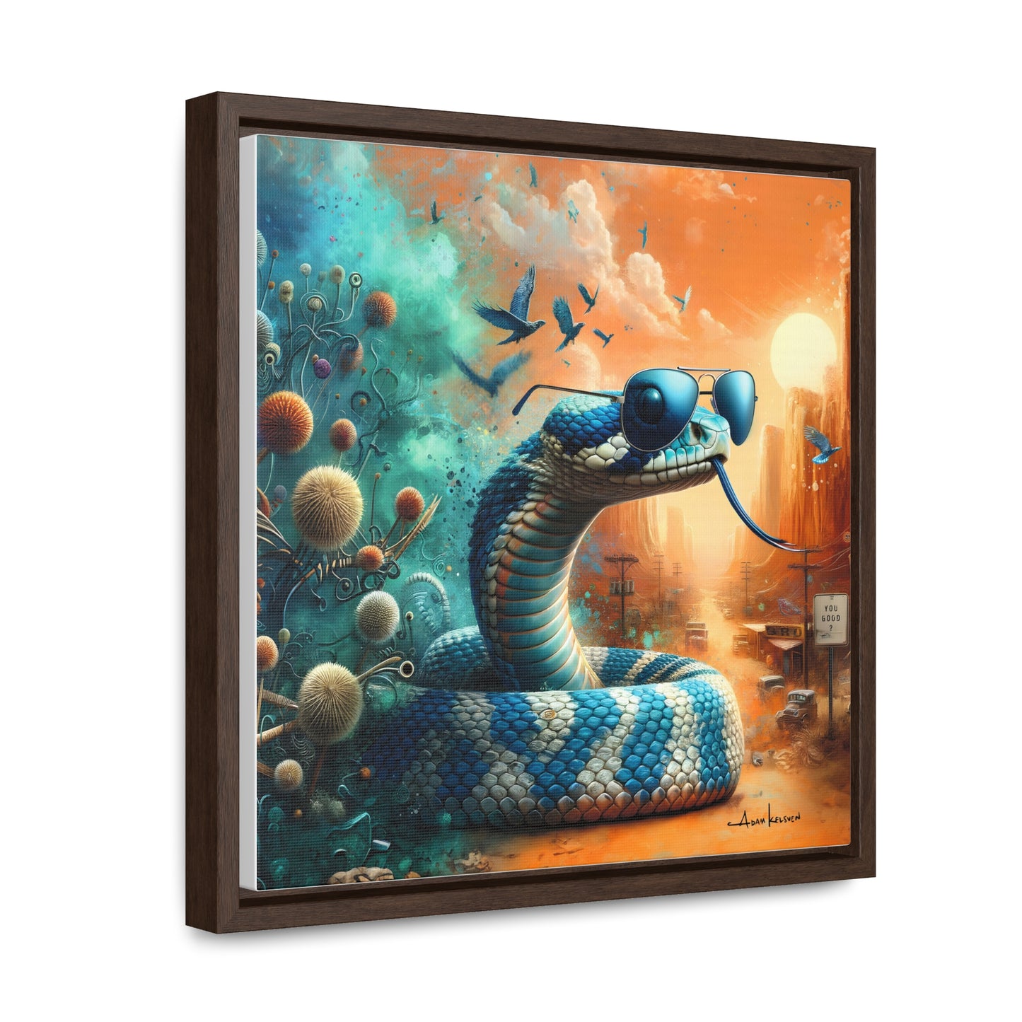 Southwestern Serpent - Gallery Canvas Wrap, Square Frame