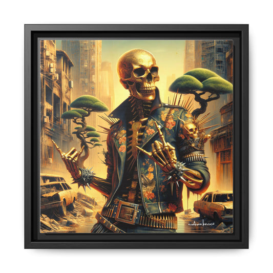 Golden Bullhorns - Gallery Canvas Wrap, Square Frame