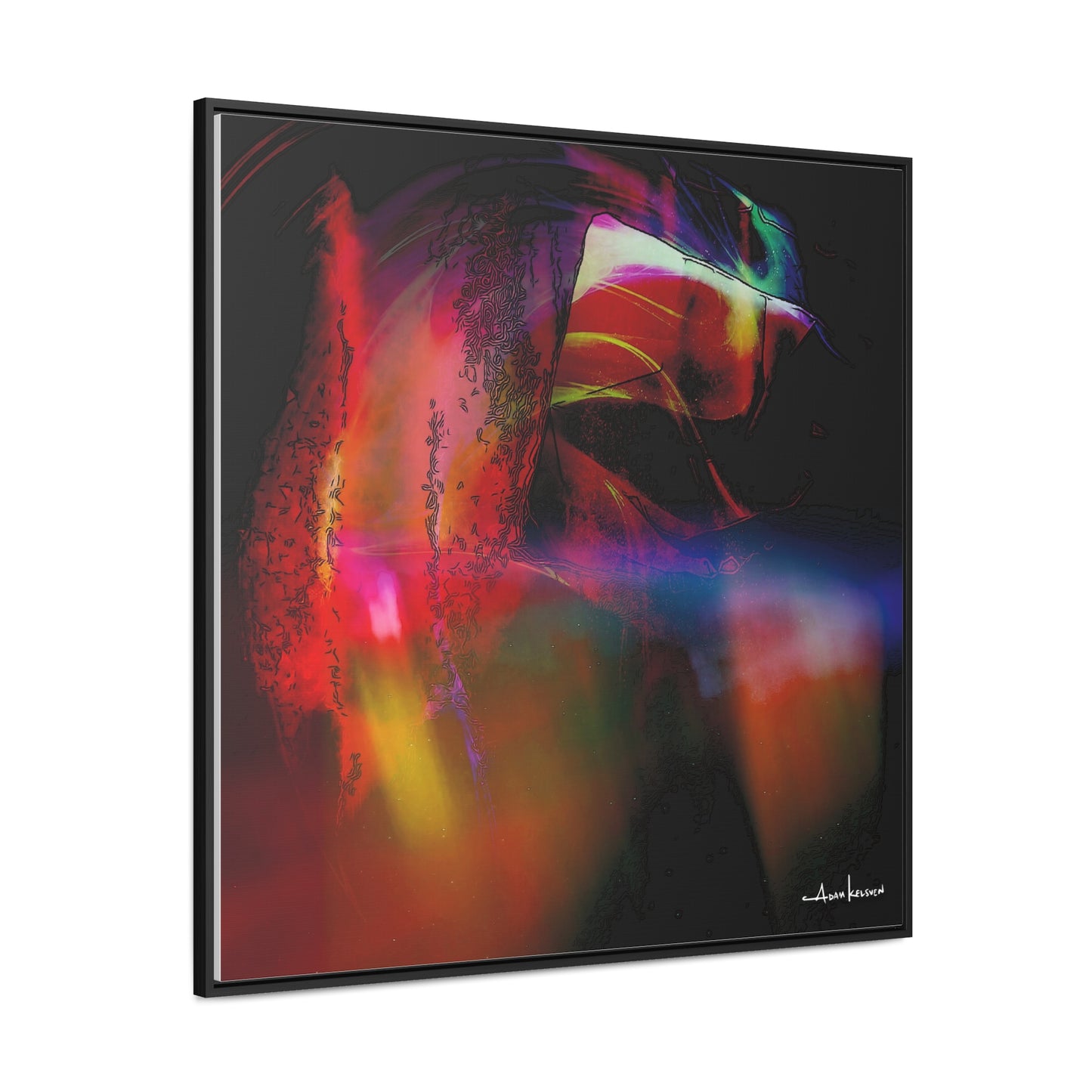 Peacock - Gallery Canvas Wrap, Square Frame